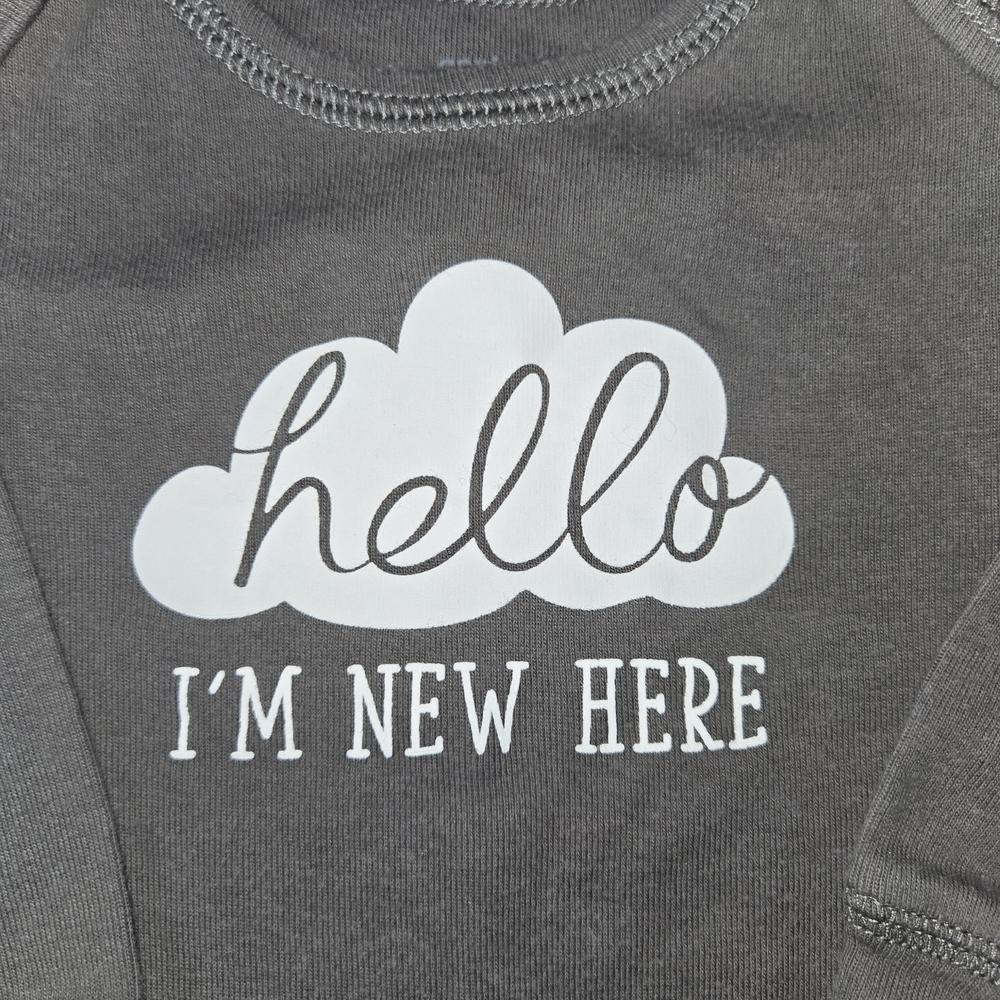 Carter's Gray Bodysuit with Cute Cloud Design.. SIZE 6 MONTHS